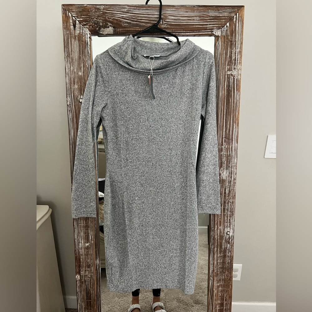 Bailey’s Blossoms Grey Sweater Dress